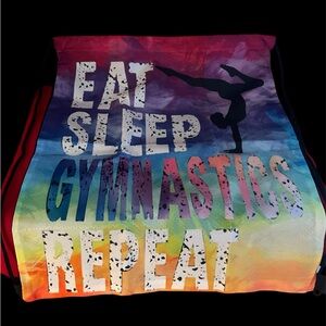 EAT SLEEP GYMNASTICS REPEAT Drawstring Backpack Sack